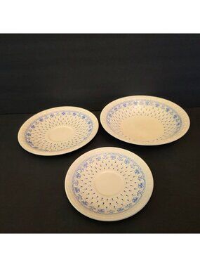 Set Of 3 Copeland Spodes Tower Blue & White 6" Saucers,Bowl Vintage England
